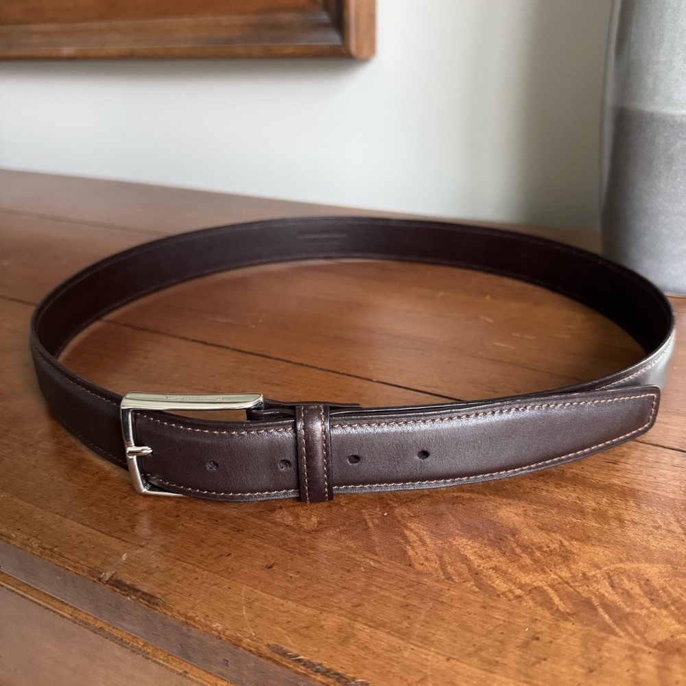 Ermenegildo Zegna Brown Leather Belt - Picture 2 of 9